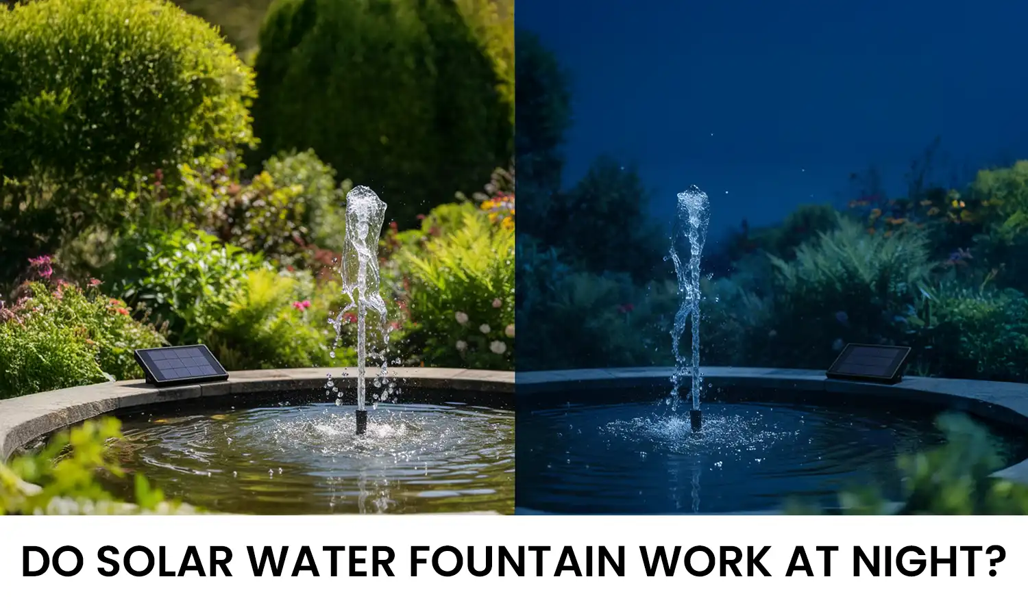 Solar Fountain Work at Night