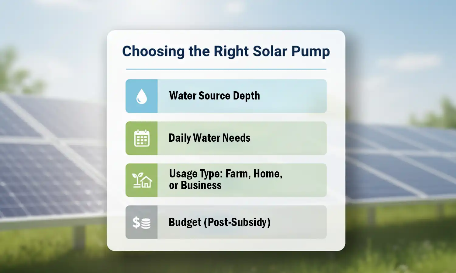 Total Cost of Solar Water Pump