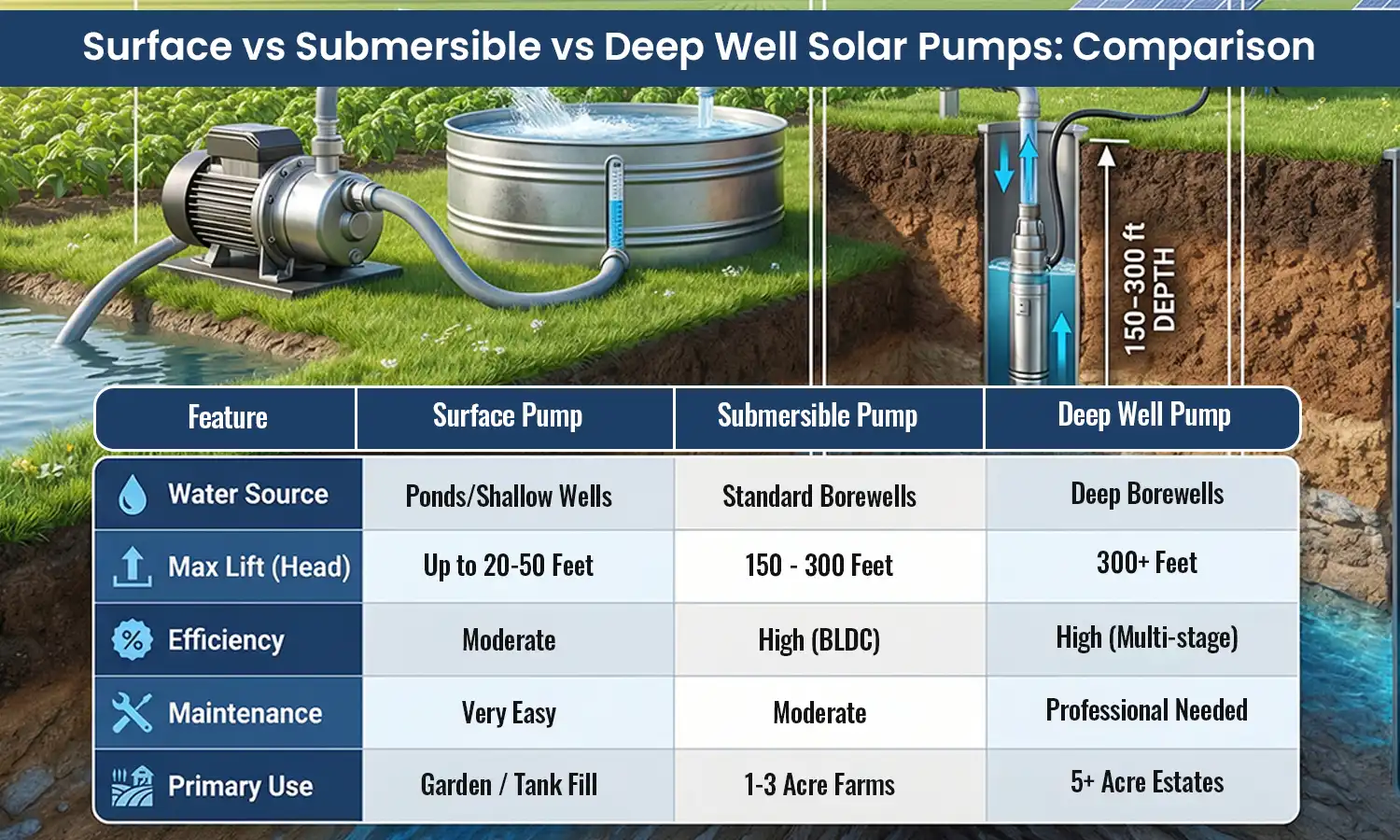 Types of Solar Pumps